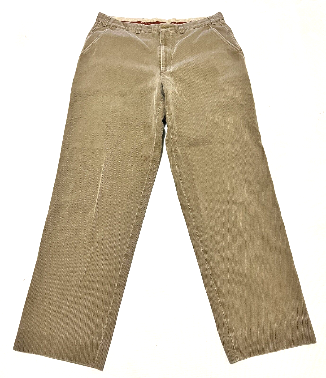 Hiltl Chino pants Brown Flat Front Cotton Straight Leg Men's 34X29 Nice