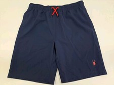 Spyder Boys Blue Swim/Surf Shorts Size L 14-16 Drawstring Pockets Linjng 6035