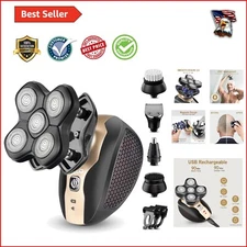 Ultimate Waterproof Grooming Kit: Cordless Magnetic Electric Head Shaver