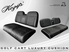 'KOZIP' CLUB CAR PRECEDENT GOLF CART FRONT/REAR SEAT/BACKREST CUSHIONS (BLACK)