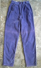 VTG Hearts Jeans Corduroy Pants 7 24x29 Pleated Mom High Waist Purple Tapered