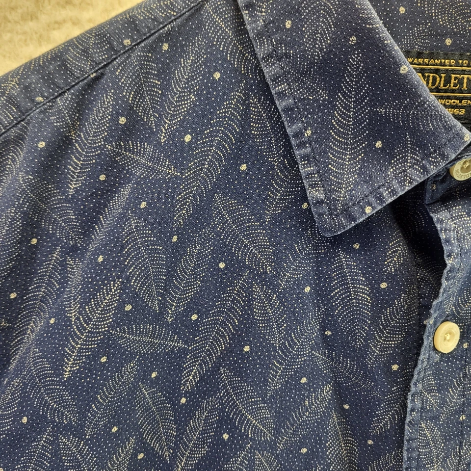 Original Pendleton Board Shirt Mens Medium Blue Fern Button Surf Pendy - Image 4 of 4