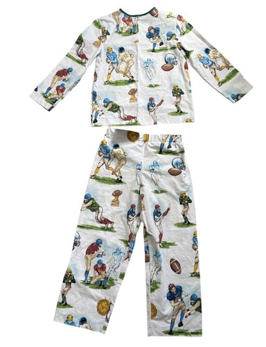 Vintage Boys Pajama Set Handmade Football Print size 7 - Picture 5 of 12