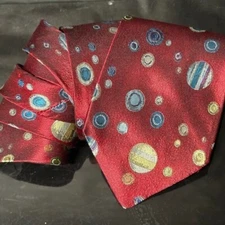 Missoni Tie Pool Balls Retro Silk Burgundy Maroon Neckwear Necktie EUC Designer