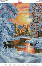 Bead Embroidery Kit DIY big pattern Needlepoint Beading beadwork Winter morning