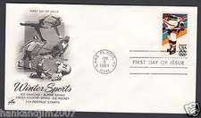 Winter Olympics 1984 USPS First Day Cover & 20 cent Commemorative Stamp Hockey