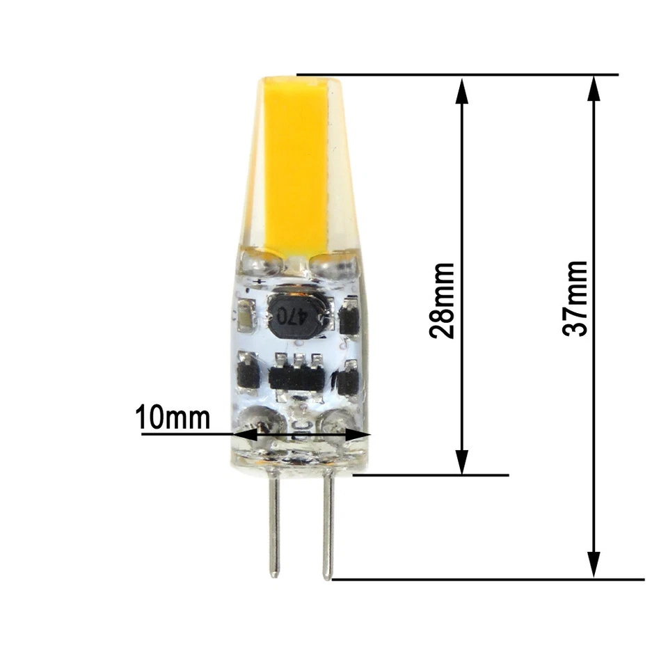 10pcs G4 Bi-Pin 1505 COB LED Light Bulb Silicone Crystal Lamp 12-24V Warm White - Image 4 of 4