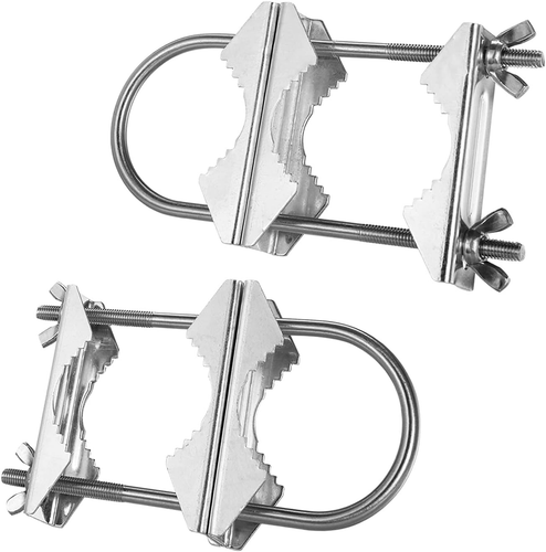Double Antenna Mast Clamp V Jaw Block with U Bolts|Heavy Duty Anti-Rust Mast to