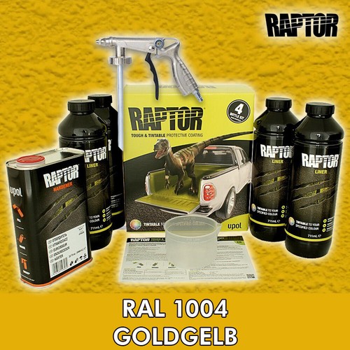 Juego de 4 recubrimientos de pintura Raptor + pistola UBS/tintable, negro, colores RAL/UPOL - Imagen 21 de 204
