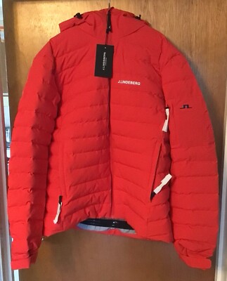 Brandneu J.Lindeberg 700 Fill Power, Thermic Daunen Ski Winterjacke, rot 2XL