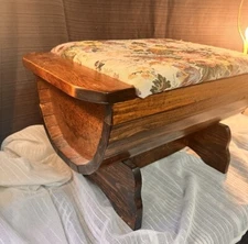 Sewing Barrel /Foot Stool. Solid Wood/heavy Quality With Storage Under Lid. Rare