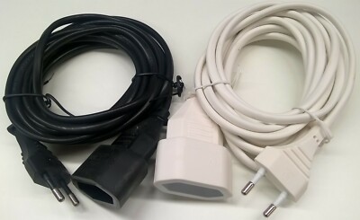 EUROVERLÄNGERUNG WEISS + SCHWARZ VERSCHIEDENE 2m 3m 5m  EUROSTECKER EUROKUPPLUNG