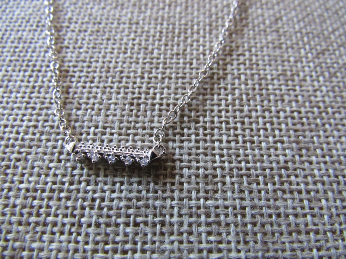 Kendra Scott Silver Plated Anissa Bar Pendant Cubic Zirconia Regal