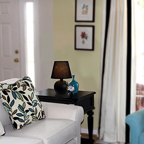 LT2008-BLK-2PK Mini Ceramic Globe 2 Pack Table Lamp Set, 2 Count Black - Picture 5 of 6