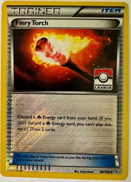 Fiery Torch - 89/106 - Reverse Holo - LEAGUE PROMO - XY Flashfire  - NM/M