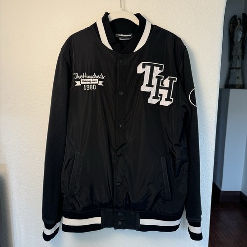 The Hundreds Men’s Bomber Jacket Black “HUGE” Size XL Streetwear Vintage
