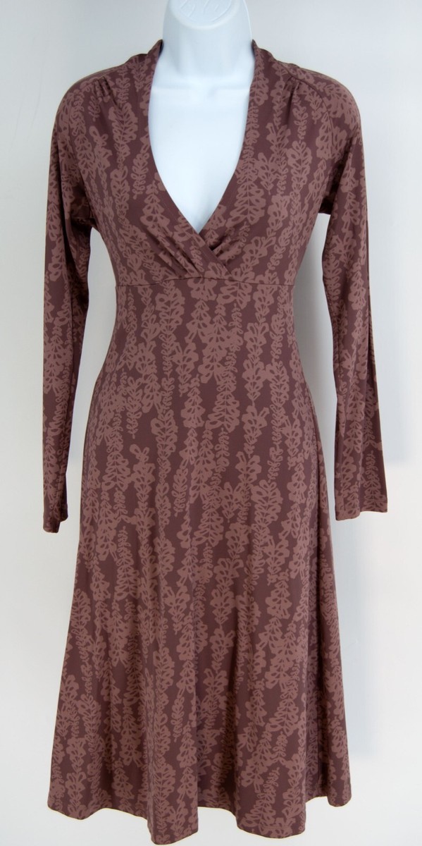 patagonia long sleeve dress Print Womens S Small Pink Midi Moisture Wick straight silhouette Patagonia Long Sleeve Solid Dresses