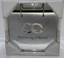 Wedding Rings Metal Flip Album, With This Ring, I Thee Wed (Holds 40 4x6 Photos)