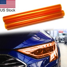 12x48 Glossy Orange Sporty Vinyl Film Trim For Headlight Taillight Fog Lamp