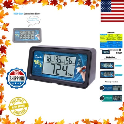 Customizable Digital Countdown Timer with Backlight for Weddings & Vacations