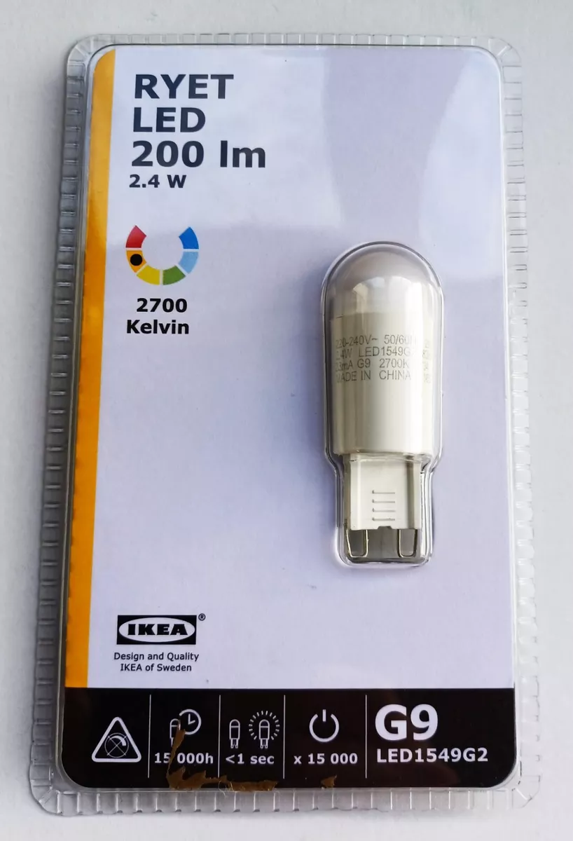 IKEA RYET LED Bulb G9 200 Lumen 2.4W 15 000h Warm White 2700