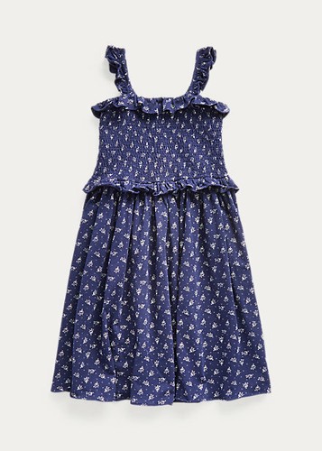 ralph lauren floral smocked cotton dress