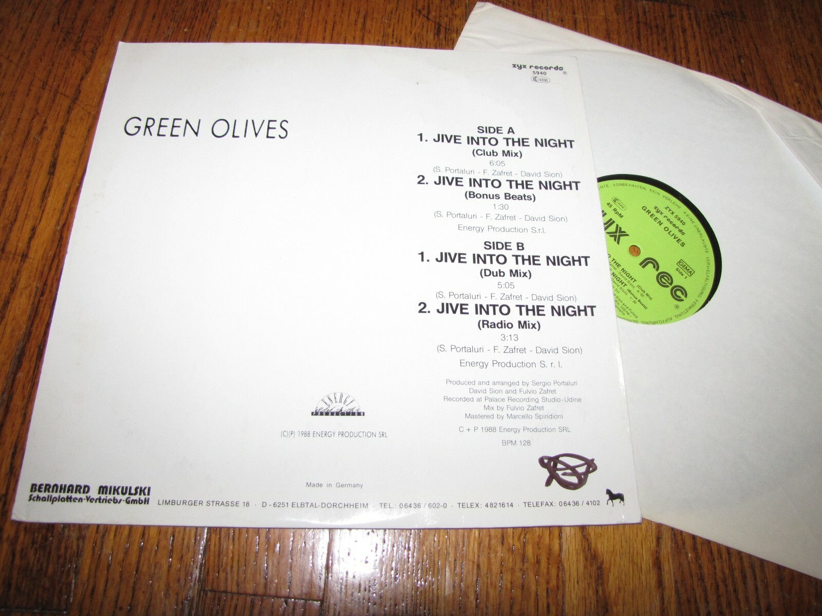 GREEN OLIVES JIVE INTO THE NIGHT ZYX RECORDS 12" SINGLE IMPORT eBay