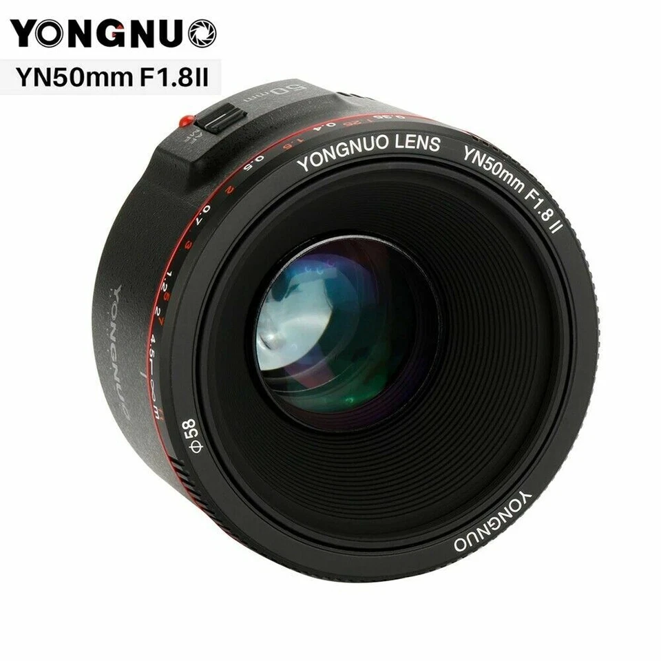 Yongnuo YN50mm F1.8 II Mark 2 Large Aperture AF Lens For Canon EOS Nikon Camera - Image 2 of 4