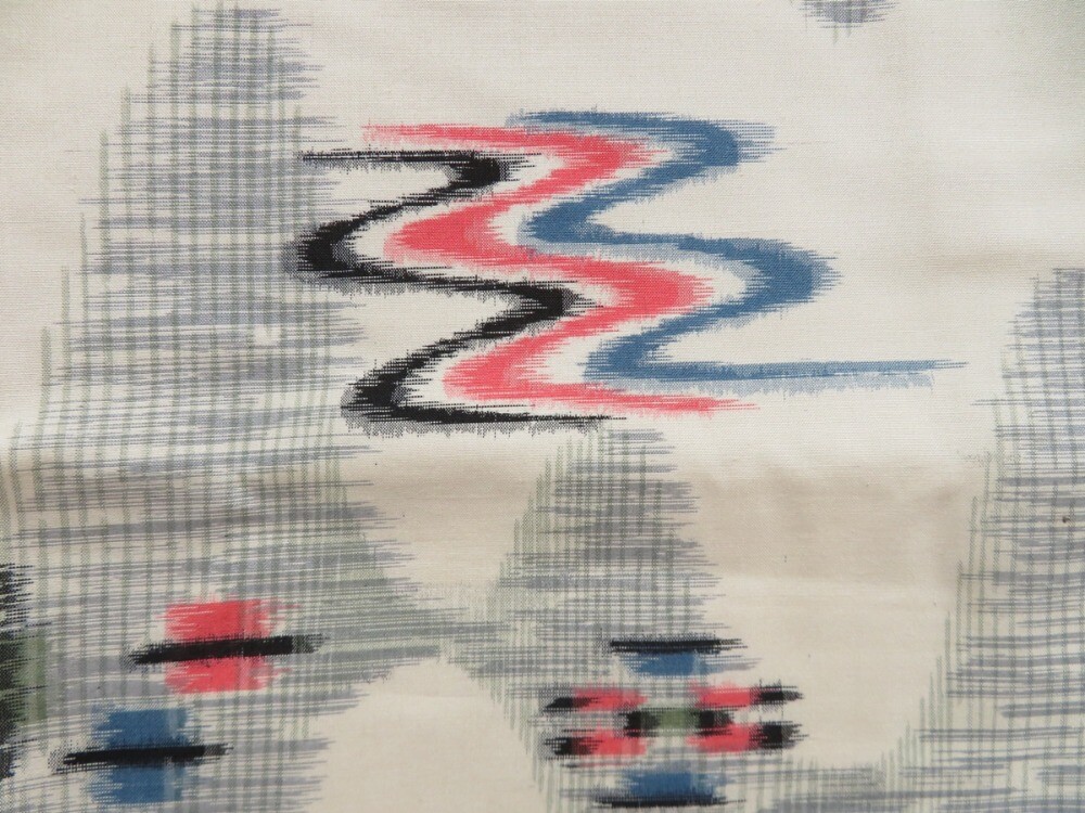 4427T13z660 Vintage Japanese Kimono Silk MEISEN KOMON Off