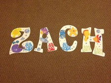 Custom Ocean Wonders Themed Wall Letters Name Zach Z A C H Nursery Decor Baby