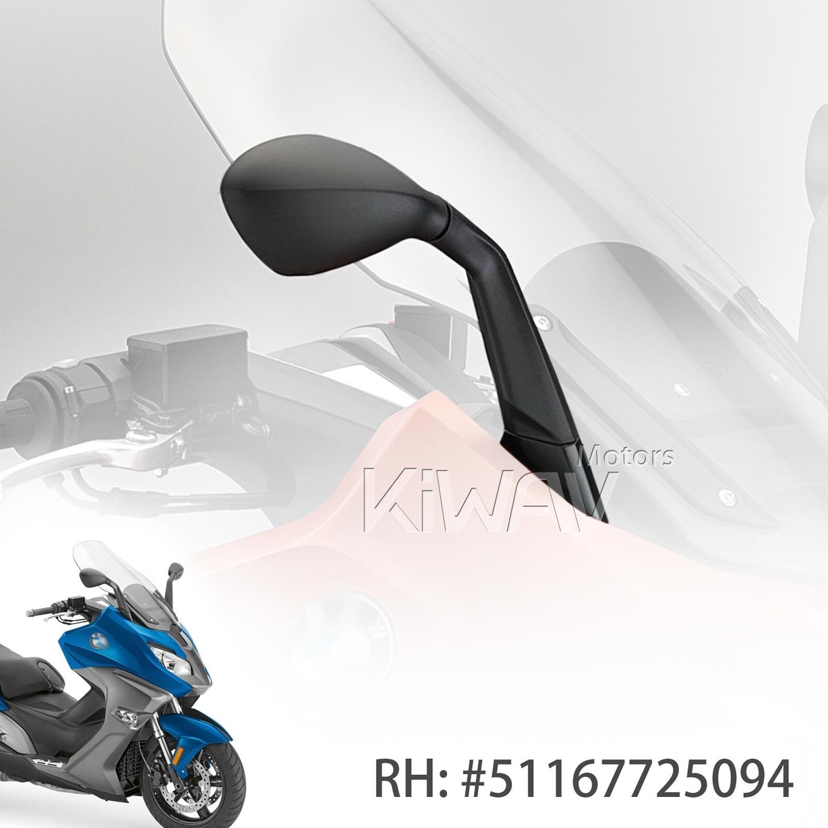 Replacement Mirror RIGHT SIDE fits BMW C600 Sport (11'-15') C650