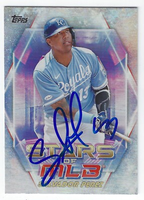 SALVADOR PEREZ KANSAS CITY ROYALS SIGNED 2023 TOPPS STARS OF MLB 