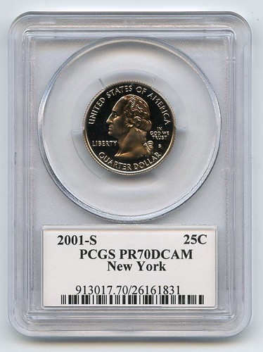 2001 S 25C Clad New York Quarter PCGS PR70DCAM - Picture 2 of 2