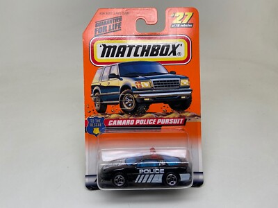 MATCHBOX-CHEVY CAMARO POLICE PURSUIT-TO THE RESCUE 27/75 -SEALED ON CARD-1997