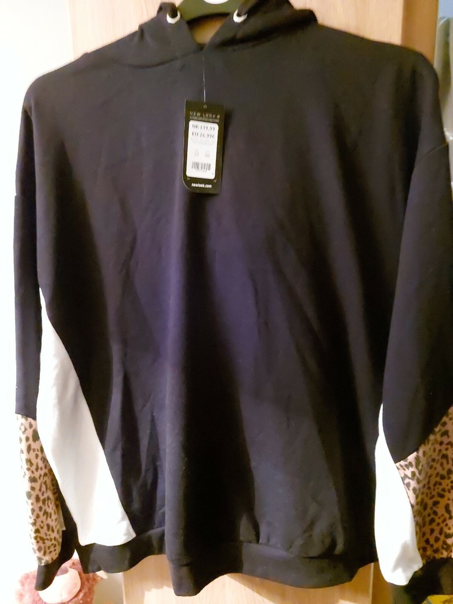 Size 22 Leopard Print Block Jumper Black White UK