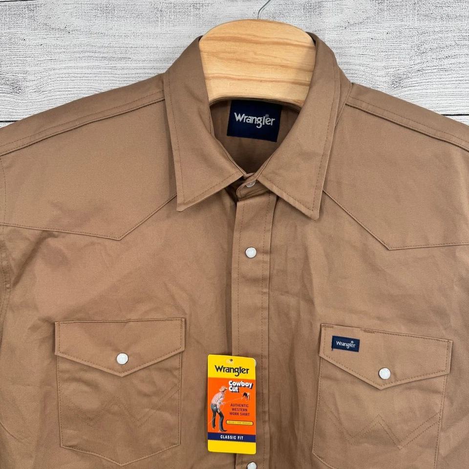 Wrangler Cowboy Cut Authentic Western Work Shirt 2XLT Classic Fit Heavy Duty - Image 2 of 4