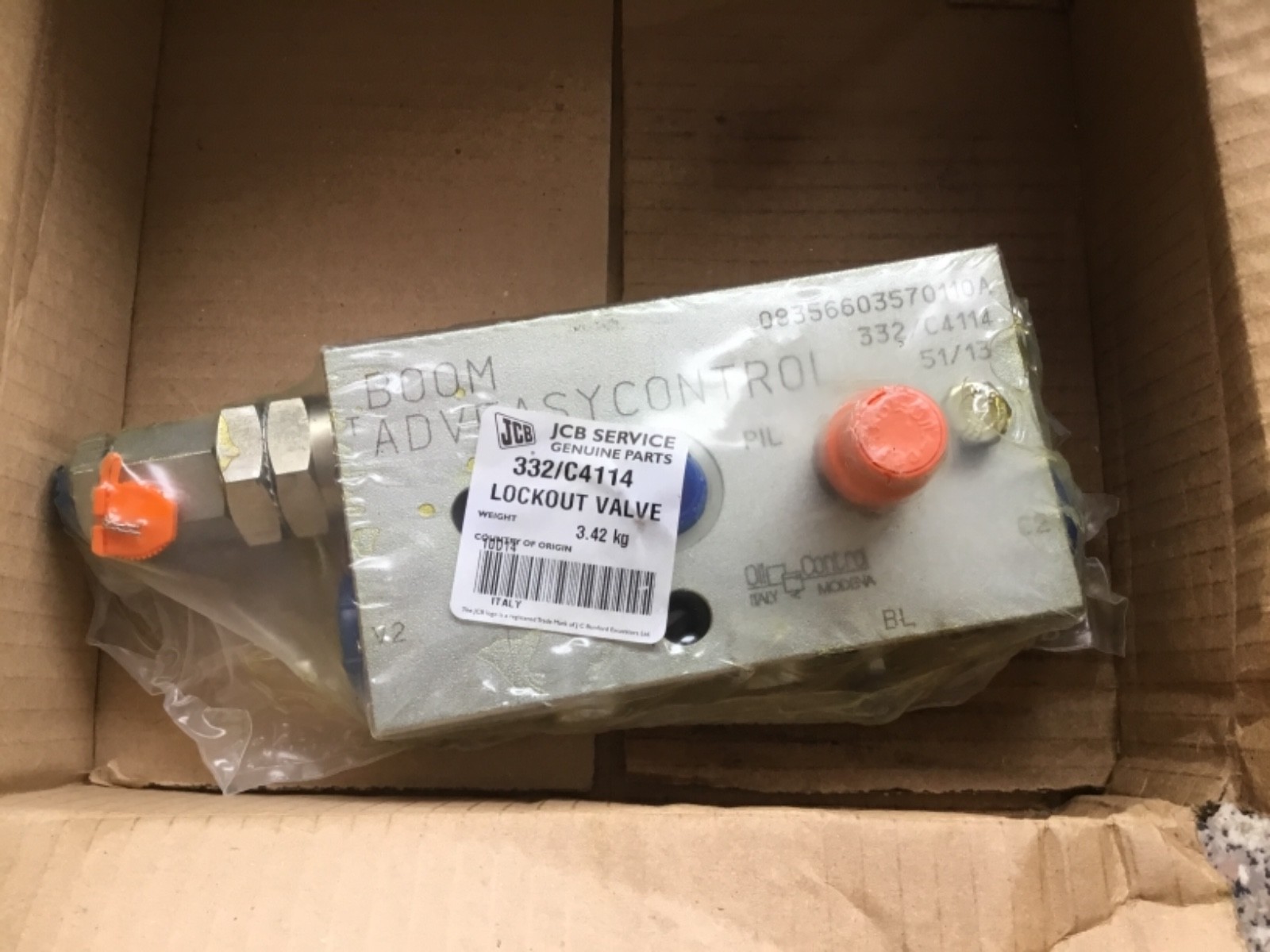 JCB Hydraulic Boom Lockout Valve Block P/N 332/C4114 3CX, 4CX eBay