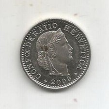 SWITZERLAND 20 RAPPEN 2009 B #4