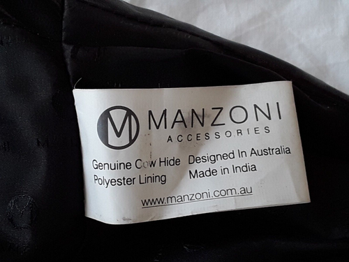 Manzoni leather tote black shoulder bag large casual business - Picture 7 of 12