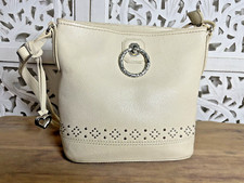Brighton Sidney Studded Ivory Cream Bucket Messenger Bag Model F590423