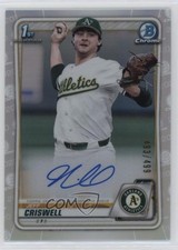 2020 Bowman Draft Chrome Picks Refractor 493/499 Jeff Criswell #CDA-JC Auto z7d