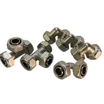 6 pcs Compressed Air Piping 3/4'' Tee & L M8011 Fitting Connector for MaxLINE NEW