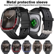 Silicone Strap Band Metal Case For Apple Watch Series 11 10 9 8 7 SE 44/45/46mm
