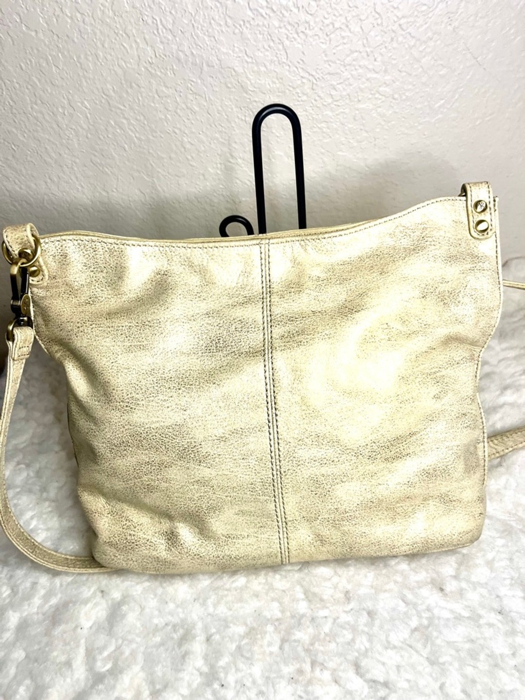 HOBO Pier pearled silver leather shoulder bag crossbody ohandbag purse