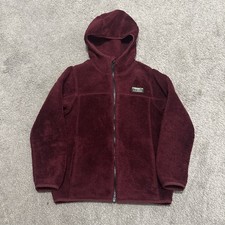 L.L. Bean Fleece Jacket Youth M 10-12 Red Hooded Zip-Up