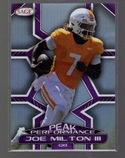 2024 SAGE Hit Peak Performance Purple #PK-JMIII Joe Milton III