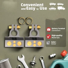 Car Battery Terminals Clamp Post 1/0 2 4 8 GA AWG Gauge Positive Negative Ports/