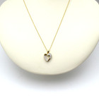14K Yellow Gold Diamond Heart Pendant Necklace 16" 2.0 Gr [N139] — photo 3