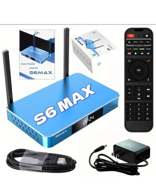 S6 MAX Android TV Box with Remote Control and User Guide