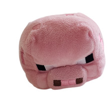 Mojang 2014 Minecraft Pink Pig Beanbag Plush Stuffed Toy Collectible 7"